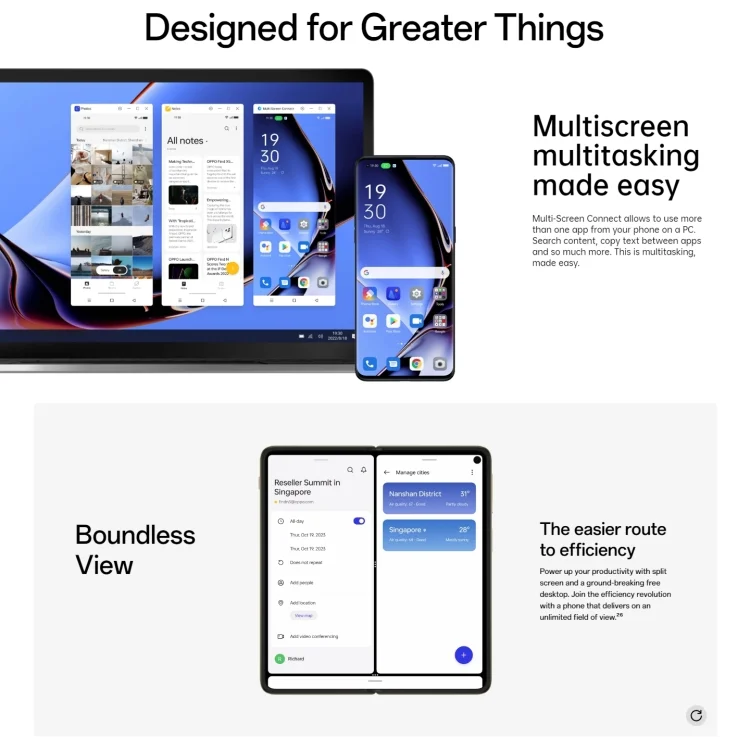 EDA0059649_B14.webp OPPO Find N3, Side Fingerprint, 7.82 inch + 6.31 inch ColorOS 13.2 Snapdragon 8 Gen 2 Octa Core up to 3.187GHz, NFC, OTG, Network: 5G - Image 15