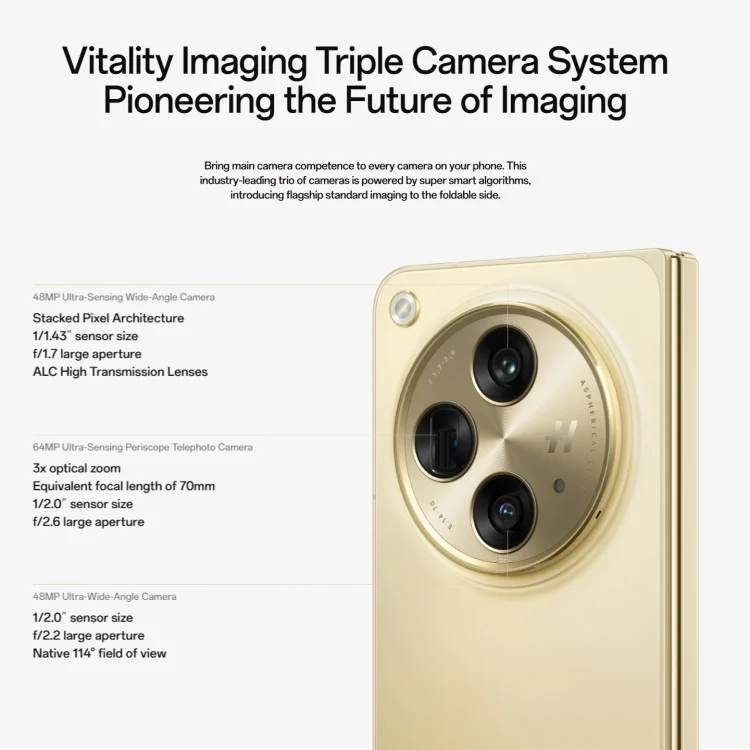 EDA0059649_B4.webp OPPO Find N3, Side Fingerprint, 7.82 inch + 6.31 inch ColorOS 13.2 Snapdragon 8 Gen 2 Octa Core up to 3.187GHz, NFC, OTG, Network: 5G - Image 5