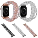 Beaded Diamond Bracelet Watch Band, For Apple Watch SE 40mm, For Apple Watch SE 44mm, For Apple Watch 6 40mm, For Apple Watch Series 6 44mm, For Apple Watch Series 5 44mm... - Image 2