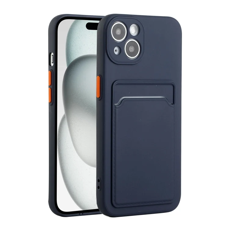 Card Slot Design Shockproof TPU Phone Case, For iPhone 15