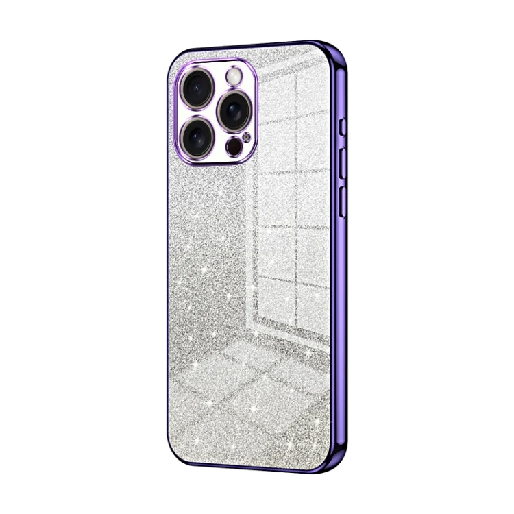 Gradient Glitter Powder Electroplated Phone Case, For iPhone 16 Pro Max, For iPhone 16 Pro