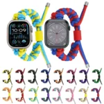 Paracord Fishtail Braided Silicone Bead Watch Band, For Apple Watch Series 7 45mm - Image 2