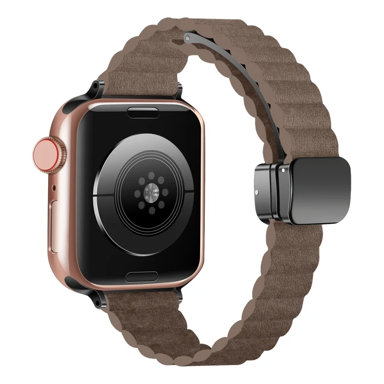 Water Ripple Magnetic Folding Buckle Watch Band, Style: Thin Version, For Apple Watch SE 2023 44mm