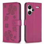 Four-leaf Embossed Leather Phone Case, For Xiaomi Redmi Note 13 Pro+ 5G, For Xiaomi Redmi Note 13 Pro 5G, For Xiaomi 13T