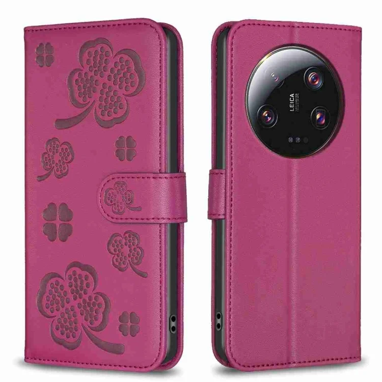 Four-leaf Embossed Leather Phone Case, For Xiaomi 13 Ultra, For Xiaomi Redmi Note 12 4G Global, For Xiaomi Civi 3 5G