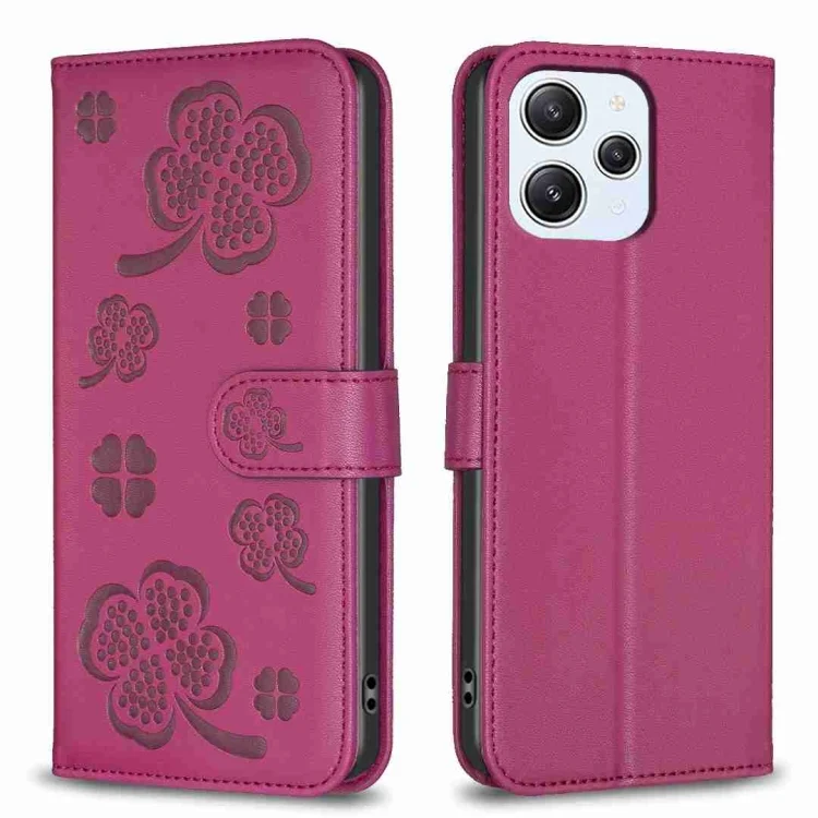 Four-leaf Embossed Leather Phone Case, For Xiaomi Redmi 12 4G, For Xiaomi Poco F5 5G, For Xiaomi Redmi Note 11 / 12S 4G