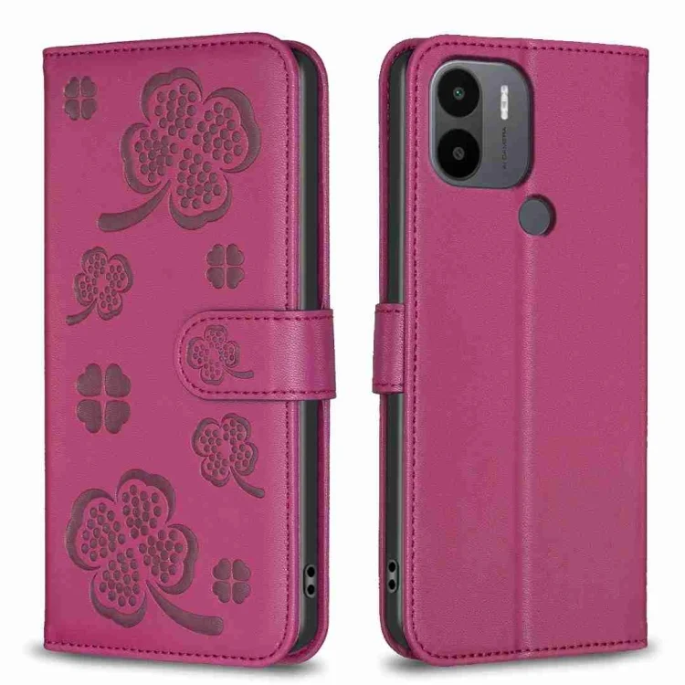 Four-leaf Embossed Leather Phone Case, For Xiaomi Redmi A1+ / A2, For Xiaomi Poco C55 / Redmi 12C, For Xiaomi Redmi Note 12 Pro+ 5G Global