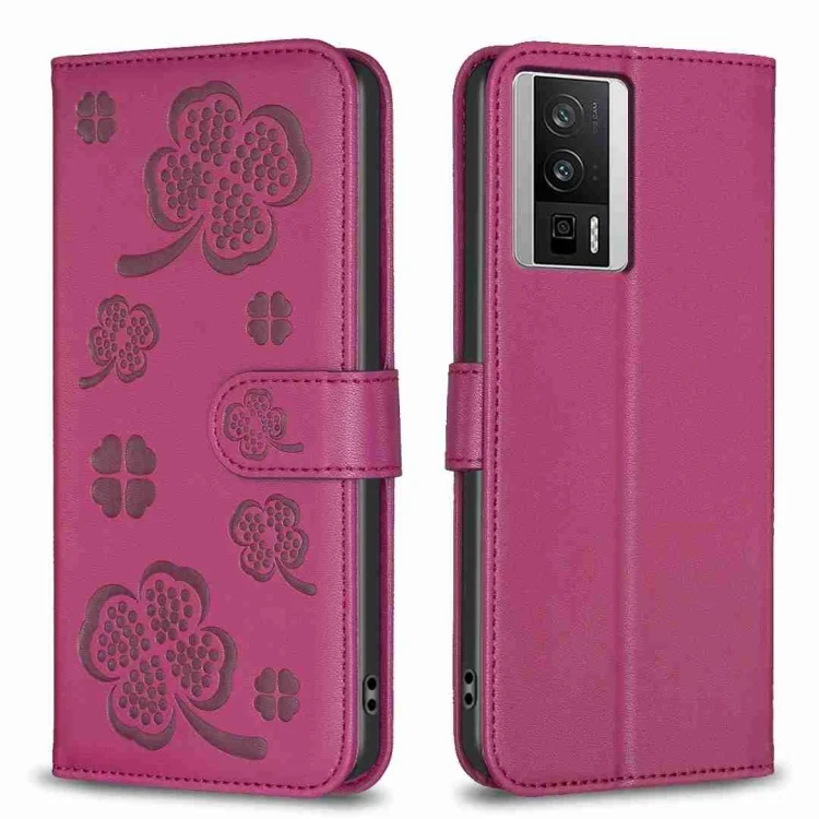 EDA006021935A.webp Four-leaf Embossed Leather Phone Case, For Xiaomi Redmi K60 / K60 Pro, For Xiaomi 12T / 12T Pro, For Xiaomi 12 Lite - Image 1