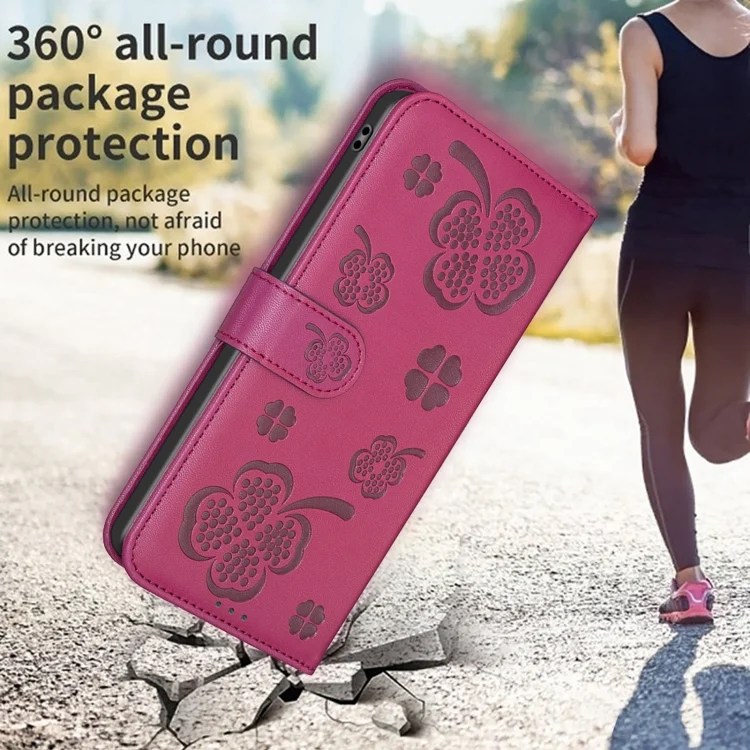EDA006021946A_5.webp Four-leaf Embossed Leather Phone Case, For Xiaomi Poco M6 4G / Redmi 13 4G, For Xiaomi Redmi A3, For Xiaomi Redmi Note 13 Pro 4G Global - Image 6