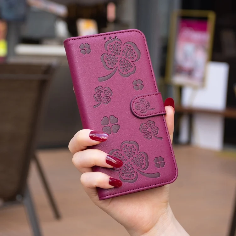 EDA006021946A_6.webp Four-leaf Embossed Leather Phone Case, For Xiaomi Poco M6 4G / Redmi 13 4G, For Xiaomi Redmi A3, For Xiaomi Redmi Note 13 Pro 4G Global - Image 7