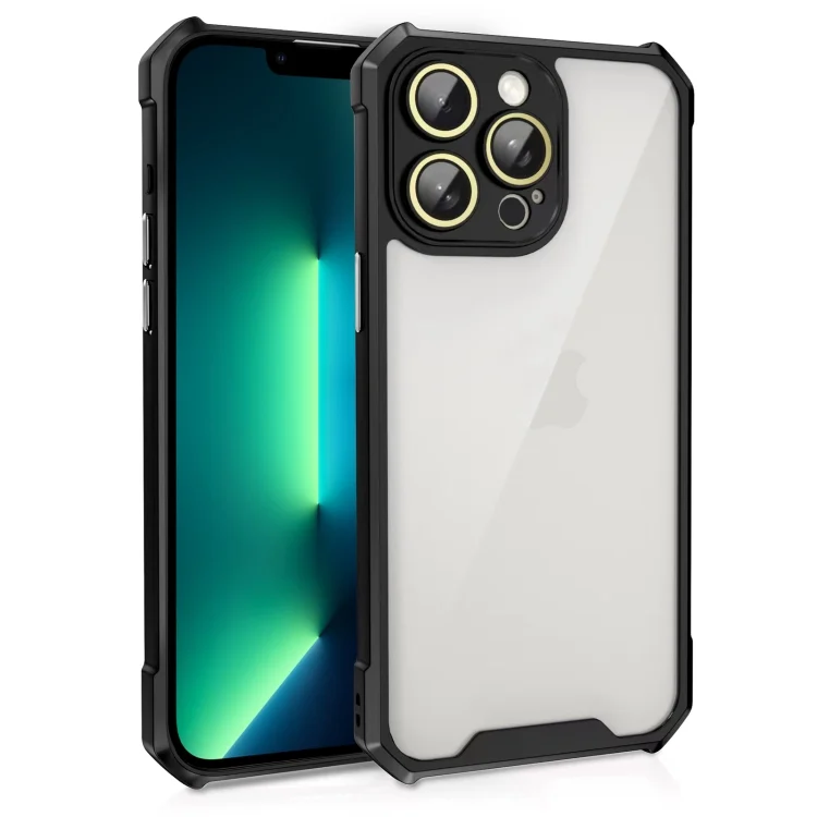 Shockproof Acrylic Phone Case with Lens Glass Film, For iPhone 13 Pro Max, For iPhone 13 Pro, For iPhone 13