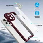 Shockproof Acrylic Phone Case with Lens Glass Film, For iPhone 11 Pro Max, For iPhone 11 - Image 3