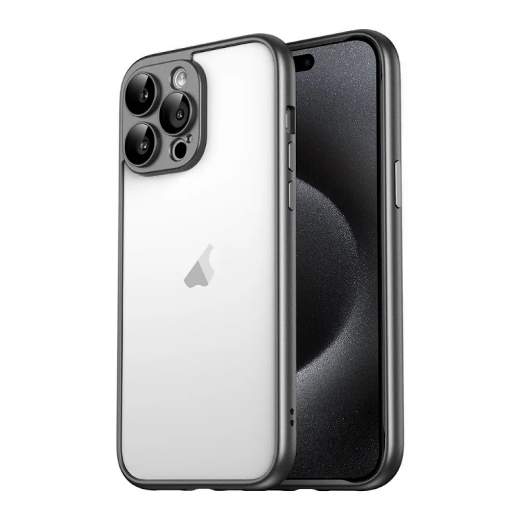 Macaron PC Phone Pure Border Frame with Lens Glass Film, For iPhone 15 Pro Max, For iPhone 15 Pro