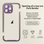 Macaron PC Phone Pure Border Frame with Lens Glass Film, For iPhone 15 Pro Max, For iPhone 15 Pro - Image 3
