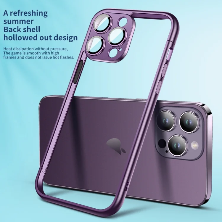 EDA0060251_B3.webp Macaron PC Phone Pure Border Frame with Lens Glass Film, For iPhone 15 Pro Max, For iPhone 15 Pro - Image 4