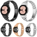 Quick Release Button Slim Three-bead Stainless Steel Watch Band - Image 2