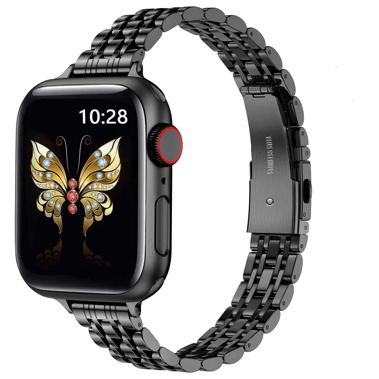 Slim Seven Bead Slingshot Buckle Metal Watch Band, For Apple Watch Ultra 49mm, For Apple Watch Series 8 41mm, For Apple Watch Series 8 45mm, For Apple Watch SE 2022 40mm, For Apple Watch SE 2022 44mm