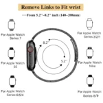 Slim Seven Bead Slingshot Buckle Metal Watch Band, For Apple Watch Series 6 44mm, For Apple Watch Series 5 44mm, For Apple Watch Series 5 40mm, For Apple Watch Series 4 44mm... - Image 4