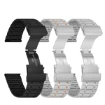 Universal Dual Press Buckle Five-bead Stainless Steel Watch Band - Image 4