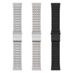 Universal Dual Press Buckle Five-bead Stainless Steel Watch Band - Image 5