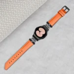 M Letter D-shaped Twill Leather Watch Band - Image 5