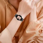 M Letter D-shaped Twill Leather Watch Band - Image 6