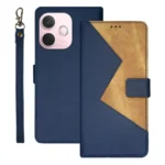 idewei Two-color Splicing Leather Phone Case, For OPPO A5 Pro 5G Global, For OPPO Reno13 F 5G