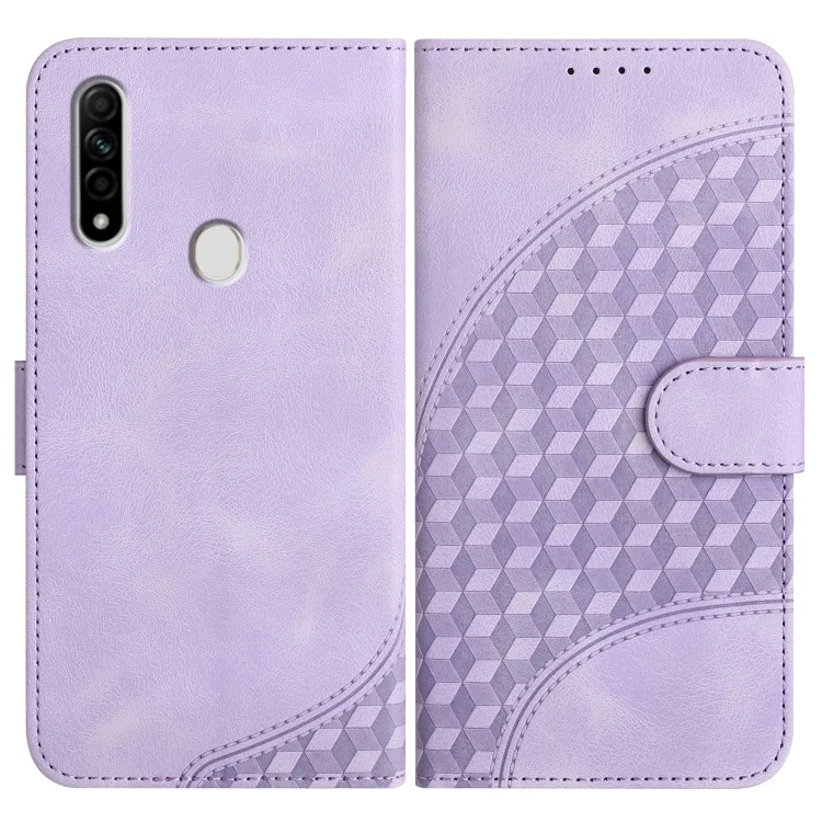 Elephant Head Embossed Phone Leather Case with Lanyard, For OPPO A8/A31, For OPPO A5 2020/A9 2020