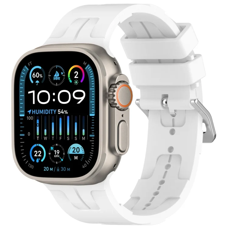 H Texture Silicone Ladder Buckle Watch Band, For Apple Watch Ultra 49mm