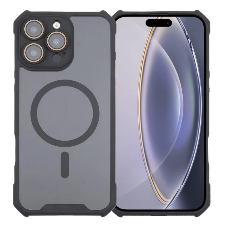 Colorful Two-Color Lens Film MagSafe Magnetic Horn Acrylic+TPU Case, For iPhone 16 Pro Max, For iPhone 16 Pro, For iPhone 16 Plus