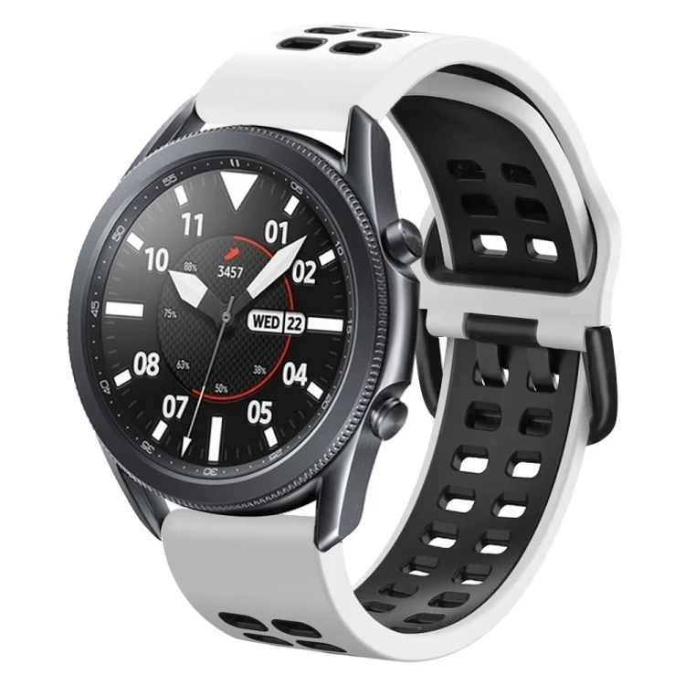Dual-row Hole Two Color Silicone Watch Band