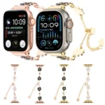 Camellia Metal Chain Bracelet Watch Band, For Apple Watch Series 7 41mm, For Apple Watch Series 7 45mm, For Apple Watch SE 40mm, For Apple Watch SE 44mm, For Apple Watch Series 6 40mm - Image 2