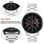 Three Strains Curved Flat Buckle Stainless Steel Watch Band - Image 3