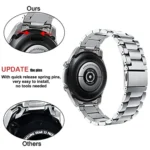 Three Strains Curved Flat Buckle Stainless Steel Watch Band - Image 4