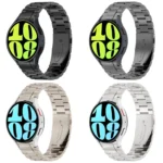 Button Style Three-bead Metal Watch Band - Image 3