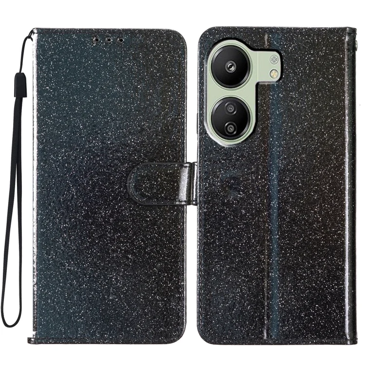 Glitter Powder Flip Leather Phone Case, For Xiaomi Redmi 13C, For Xiaomi 13T 5G