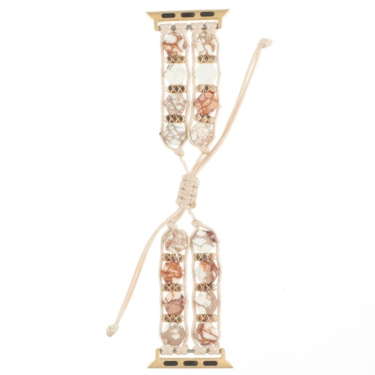 Hexagonal Stones Drawstring Chain Watch Band, For Apple Watch Ultra 49mm, For Apple Watch Series 8 41mm, For Apple Watch Series 8 45mm, For Apple Watch SE 2022 40mm, For Apple Watch SE 2022 44mm