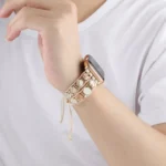 Hexagonal Stones Drawstring Chain Watch Band, For Apple Watch Ultra 49mm, For Apple Watch Series 8 41mm, For Apple Watch Series 8 45mm, For Apple Watch SE 2022 40mm, For Apple Watch SE 2022 44mm - Image 6