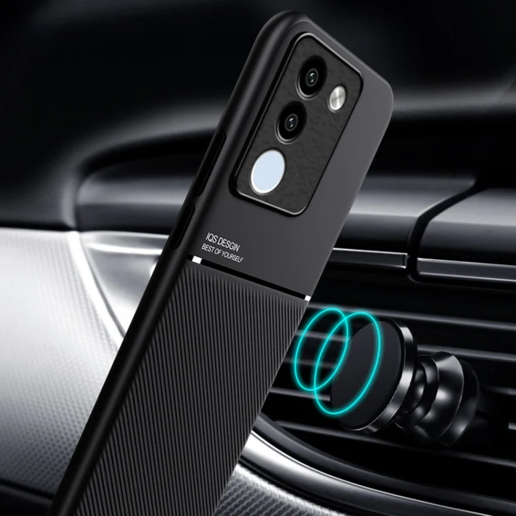 EDA006081807A_4.webp Classic Tilt Strip Grain Magnetic PC Hybrid TPU Phone Case, For vivo V29e Global, For vivo Y35+, For vivo S17, For vivo S17e, For vivo iQOO Neo8 - Image 5