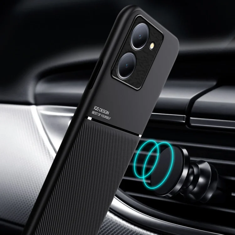 EDA006081810A_4.webp Classic Tilt Strip Grain Magnetic PC Hybrid TPU Phone Case, For vivo Y78, For vivo Y78+, For vivo Y35 4G - Image 5