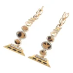 Leopard Rhinestones Metal Chain Watch Band, For Apple Watch SE 2023 44mm, For Apple Watch SE 2023 40mm, For Apple Watch Ultra 2 49mm, For Apple Watch Series 9 45mm, For Apple Watch Series 9 41mm... - Image 5