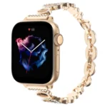 Leopard Rhinestones Metal Chain Watch Band, For Apple Watch Series 3 38mm, For Apple Watch Series 3 42mm, For Apple Watch Series 2 42mm, For Apple Watch Series 2 38mm, For Apple Watch 42mm...