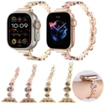Leopard Rhinestones Metal Chain Watch Band, For Apple Watch Series 3 38mm, For Apple Watch Series 3 42mm, For Apple Watch Series 2 42mm, For Apple Watch Series 2 38mm, For Apple Watch 42mm... - Image 2