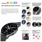 YK02 1.43 inch AMOLED Screen Smart Watch, BT Call / Heart Rate / Blood Pressure / Blood Oxygen - Image 3