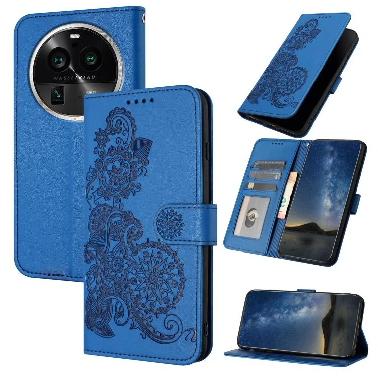 Datura Flower Embossed Flip Leather Phone Case, For OPPO Find X6 Pro, For OPPO Find X6