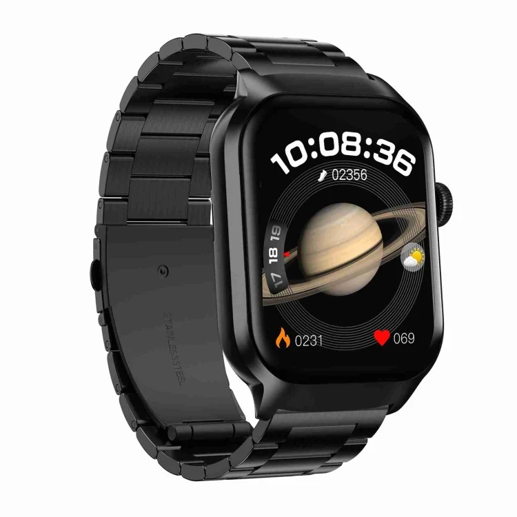 EDA006109901A_1.webp 2.01 inch Three-bead Steel Strap Bluetooth Call Smart Watch Support Heart Rate Monitoring / Non-invasive Blood Sugar - Image 20