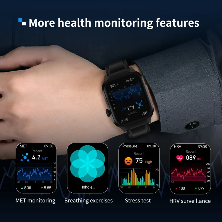 EDA0061099_B12.webp 2.01 inch Three-bead Steel Strap Bluetooth Call Smart Watch Support Heart Rate Monitoring / Non-invasive Blood Sugar - Image 13