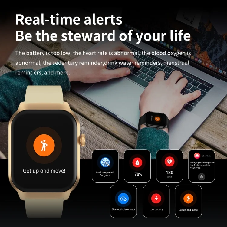 EDA0061099_B18.webp 2.01 inch Three-bead Steel Strap Bluetooth Call Smart Watch Support Heart Rate Monitoring / Non-invasive Blood Sugar - Image 19