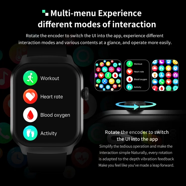 EDA0061099_B3.webp 2.01 inch Three-bead Steel Strap Bluetooth Call Smart Watch Support Heart Rate Monitoring / Non-invasive Blood Sugar - Image 4