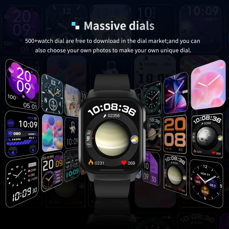 EDA0061099_B4.webp 2.01 inch Three-bead Steel Strap Bluetooth Call Smart Watch Support Heart Rate Monitoring / Non-invasive Blood Sugar - Image 5